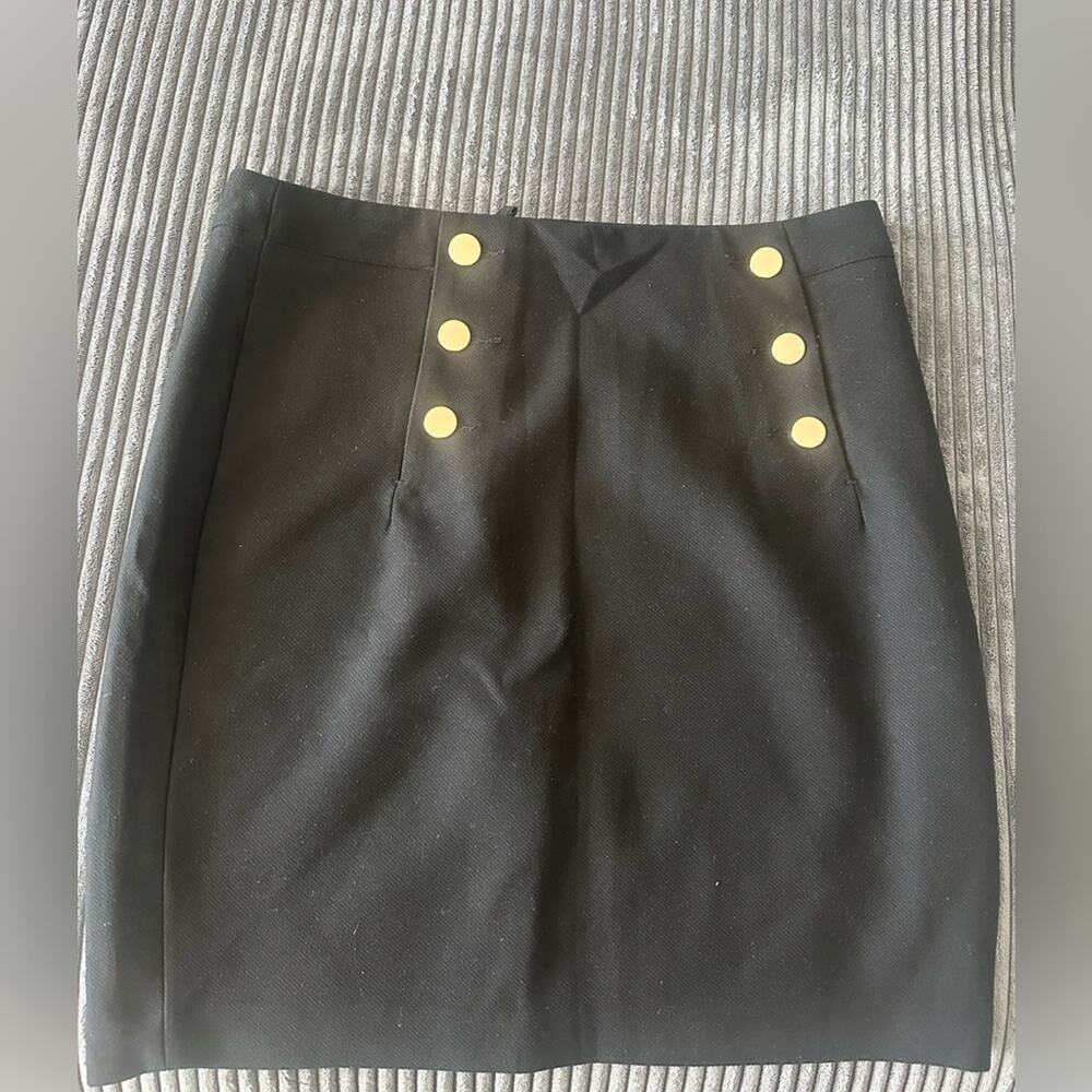 H&M Black Pencil Skirt with Gold Buttons